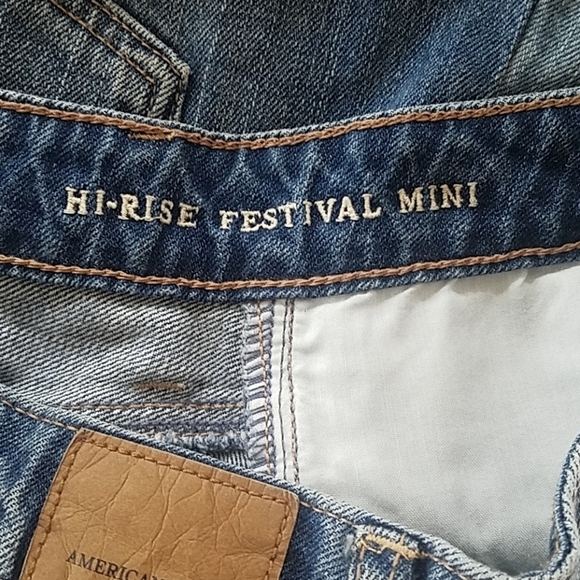 VNTG HTF AEO Mini Patchwork COTTAGECORE DENIM SKIRT TRENDING PATCHED WESTERN - Picture 7 of 7